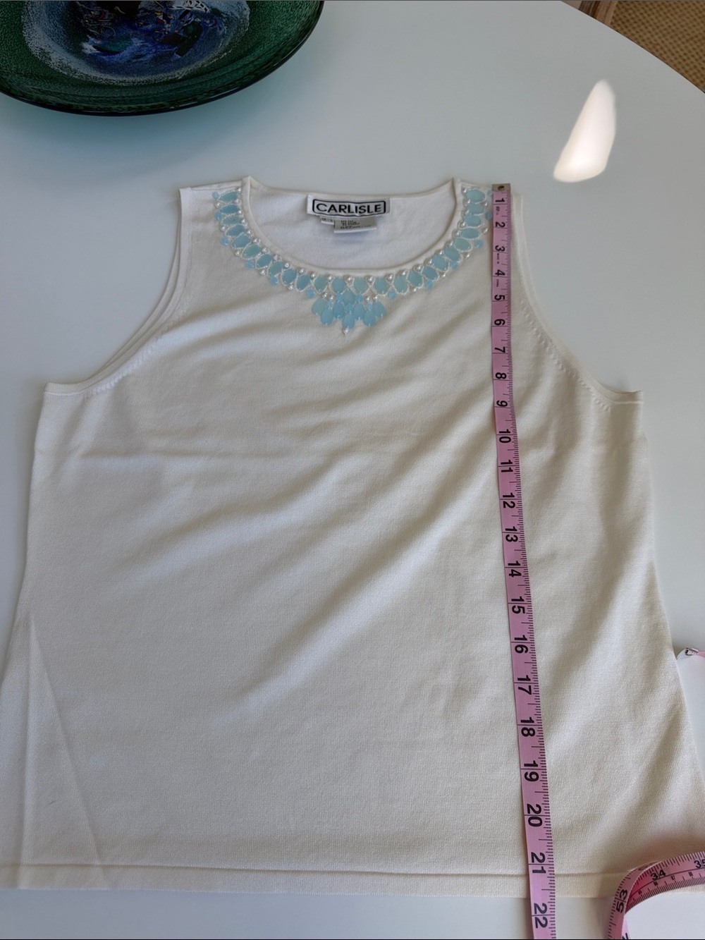 Carlisle Embellished Sleeveless Silk Knit Top Size L - Picture 4 of 8